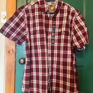 Red checkered casual button up